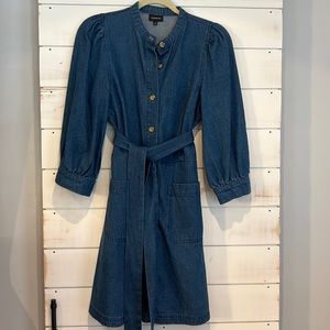 Denim, puff sleeve dress, size small.